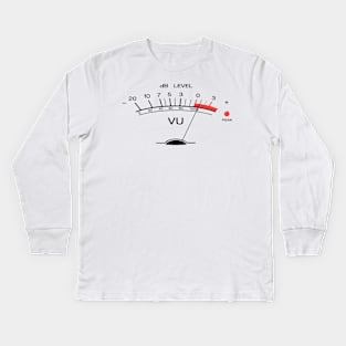 Volume VU Meter Vintage Audio Engineer Recording Studio Gear Head Musician Guitar Shirt Classic Kids Long Sleeve T-Shirt